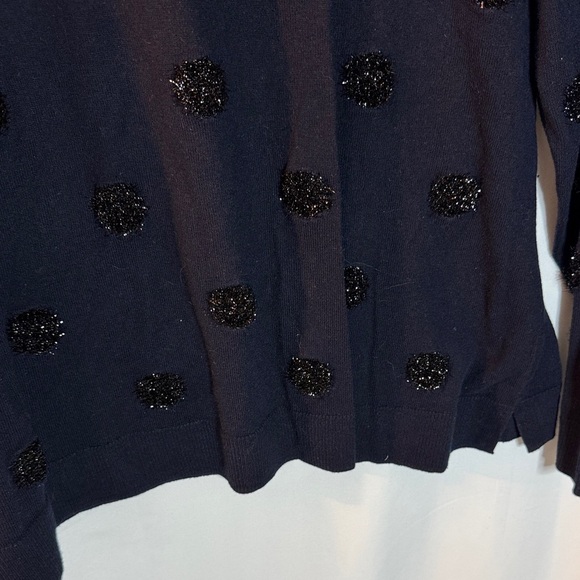 Talbots Navy with Black Sparkly Sweater - Picture 3 of 7